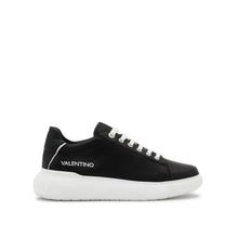 Load image into Gallery viewer, Sneaker VALENTINO Rey Total Black in pelle nera con logo in contrasto white, e suola chunky