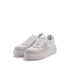 Load image into Gallery viewer, Sneaker Valentino Baragas white silver in pelle e camoscio vista laterale
