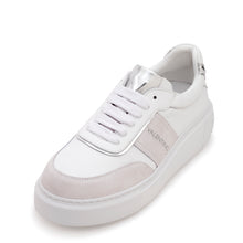 Load image into Gallery viewer, Sneaker Valentino Baragas white silver in pelle e camoscio vista laterale