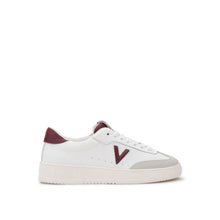 Load image into Gallery viewer, Sneaker Valentino Mars White Bordeaux in pelle bianca con dettagli bordeaux e logo laterale, design moderno