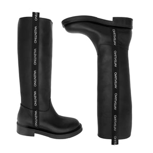 VALENTINO Flat calfskin black boot