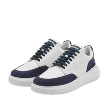 Carica l&#39;immagine nel visualizzatore di Gallery, VALENTINO Sneaker BOUNCE pelle e camoscio White/Blu