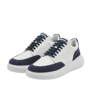 VALENTINO Sneaker BOUNCE pelle e camoscio White/Blu