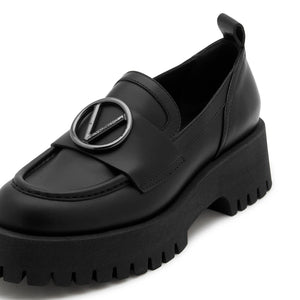 VALENTINO Thory Black Leather Loafers