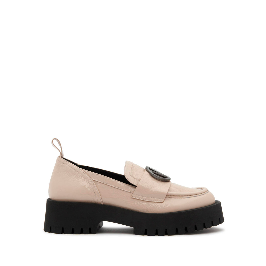 VALENTINO Thory Patent Leather Loafer Nude