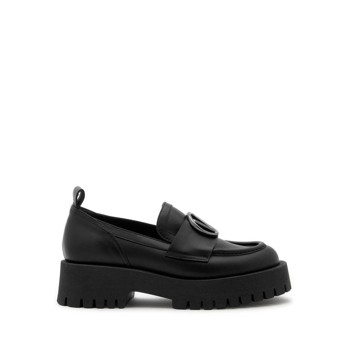 VALENTINO Thory Black Leather Loafers