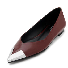 Load image into Gallery viewer, VALENTINO leather Ballerina with Logoed Toe