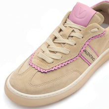 Load image into Gallery viewer, VALENTINO Sneaker Glossy Suede Contrast - Beige/Pink - Valentino by Mario Valentino