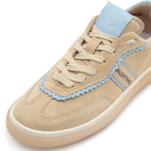 Load image into Gallery viewer, VALENTINO Sneaker Glossy Suede Contrast - Beige/Sky - Valentino by Mario Valentino