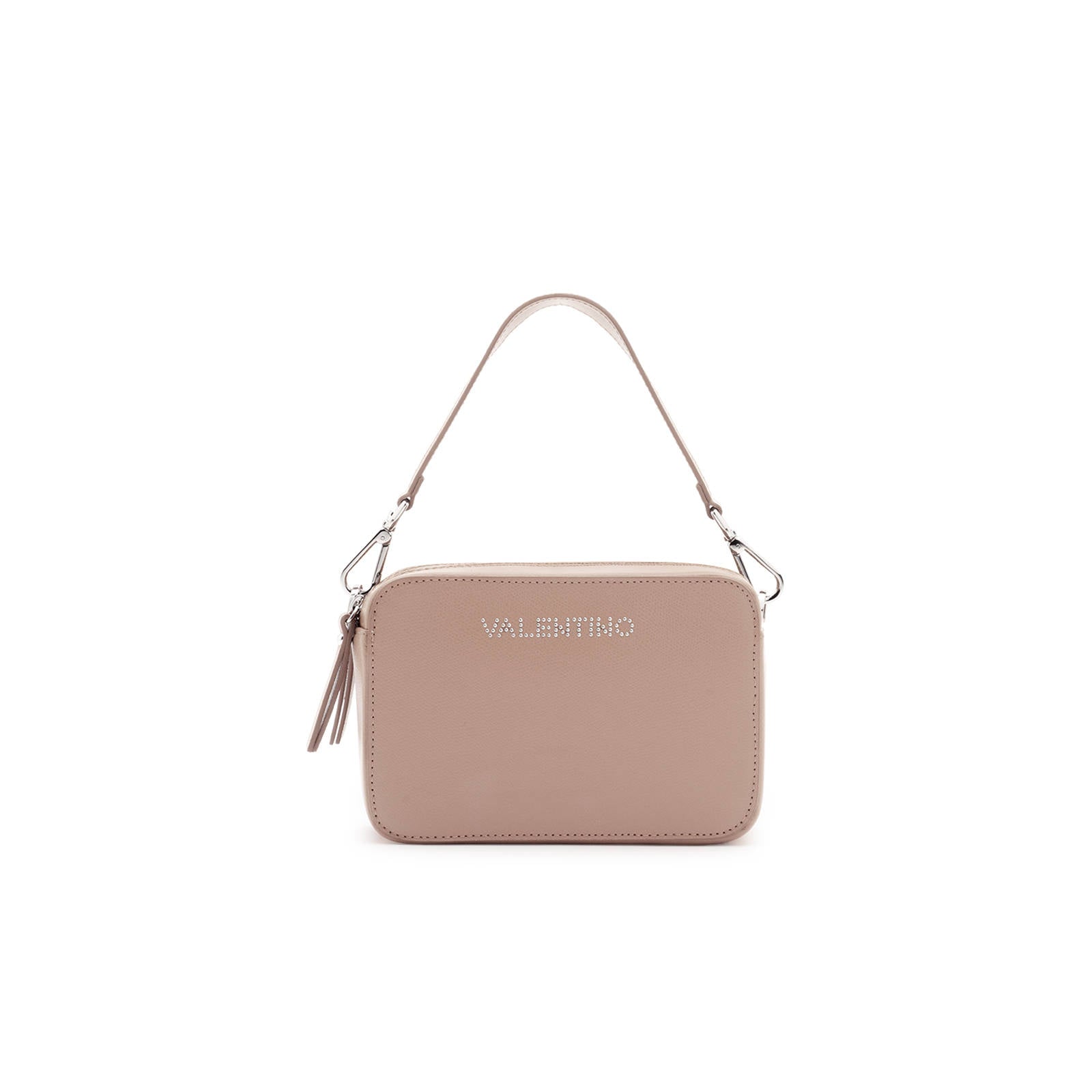 VALENTINO Camera Bag Cipria con logo in micro strass e tracolla regolabile per un look sofisticato