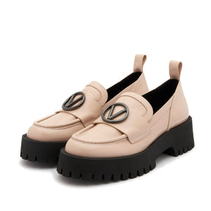 VALENTINO Thory Patent Leather Loafer Nude