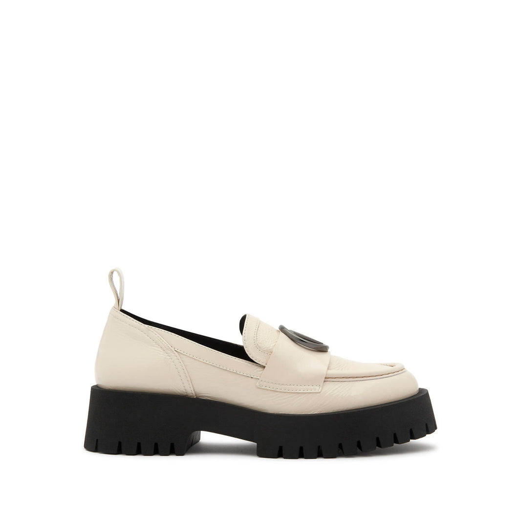 VALENTINO Thory Patent Leather Loafers Ivory