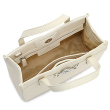 Carica l'immagine nel visualizzatore di Gallery, VALENTINO hand bag Taylor mini Off White - con focus sugli scomparti interni. Presenza di una tasca con zip e una aperta.