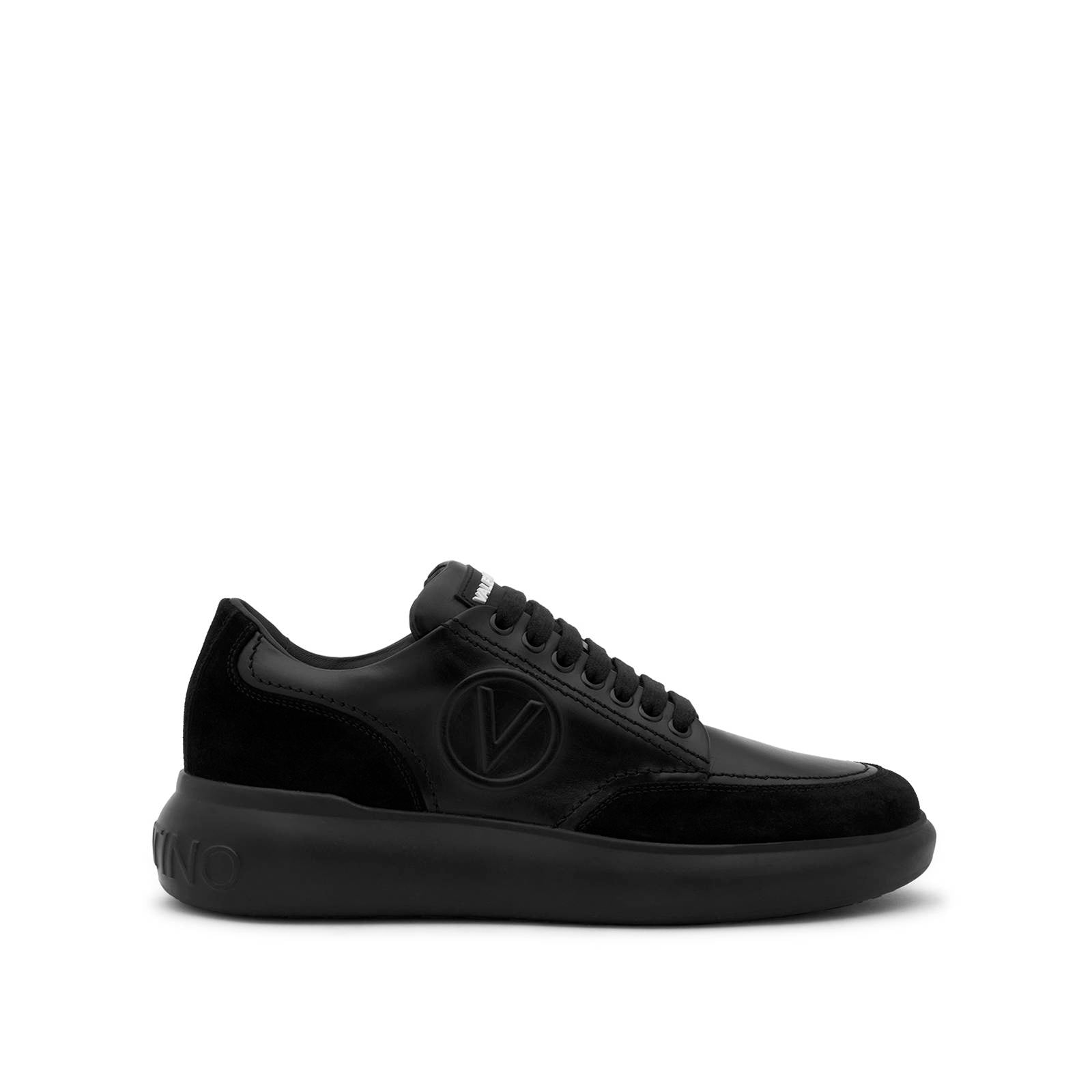 VALENTINO Sneaker BOUNCE leather and suede Total Black – Valentino