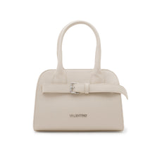 Carica l'immagine nel visualizzatore di Gallery, VALENTINO office bag Off White - mini - vista frontale con cinturino e logo lettering color silver
