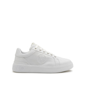 Sneaker VALENTINO Rey VLogo in nappa bianca con suola bombata e tag in tessuto con logo