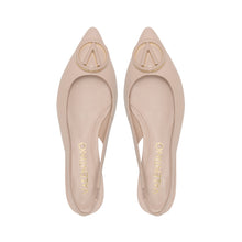 Load image into Gallery viewer, VALENTINO Slingback flat Logo V nude