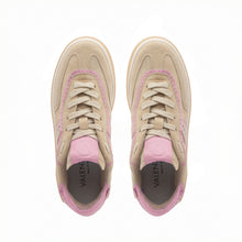 Load image into Gallery viewer, VALENTINO Sneaker Glossy Suede Contrast - Beige/Pink - Valentino by Mario Valentino