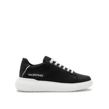 Load image into Gallery viewer, Sneaker VALENTINO Rey Total Black in pelle nera con logo in contrasto white, e suola chunky