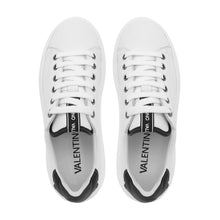 Load image into Gallery viewer, Sneaker VALENTINO Rey White/Black in pelle di vitello con Logo silver a contrasto e suola spessa bianca