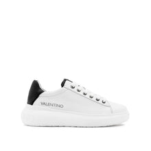 Load image into Gallery viewer, Sneaker VALENTINO Rey White/Black in pelle di vitello con Logo silver a contrasto e suola spessa bianca