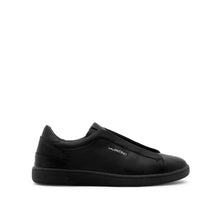 Carica l&#39;immagine nel visualizzatore di Gallery, Sneaker Margot Laceless Black Valentino by Mario Valentino, in pelle di vitello senza lacci e con suola in gomma bassa, per uno stile moderno e comodo.
