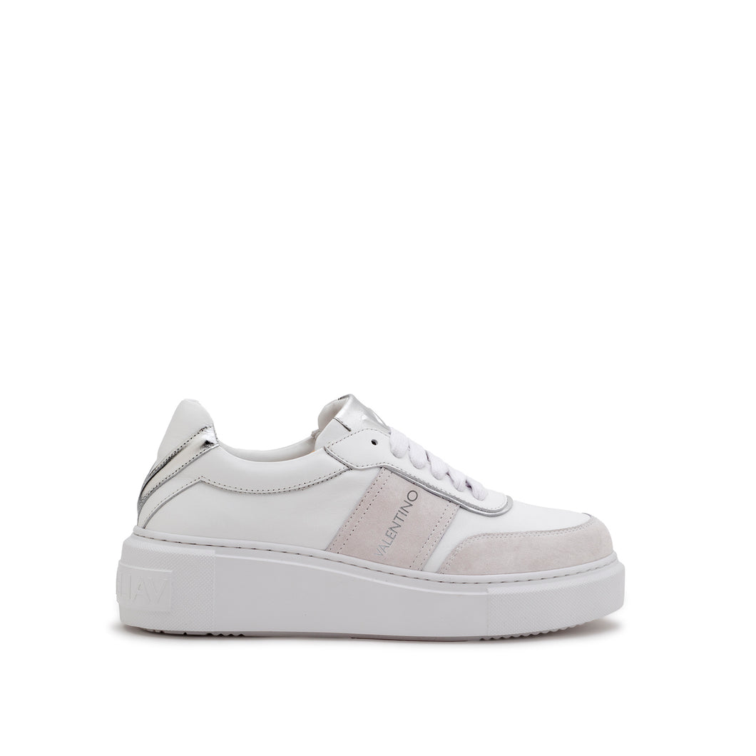 VALENTINO Sneaker BaragaS White/Silver pelle e camoscio