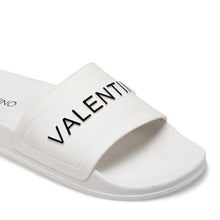 Load image into Gallery viewer, VALENTINO Slider sandal in white rubber, black logo